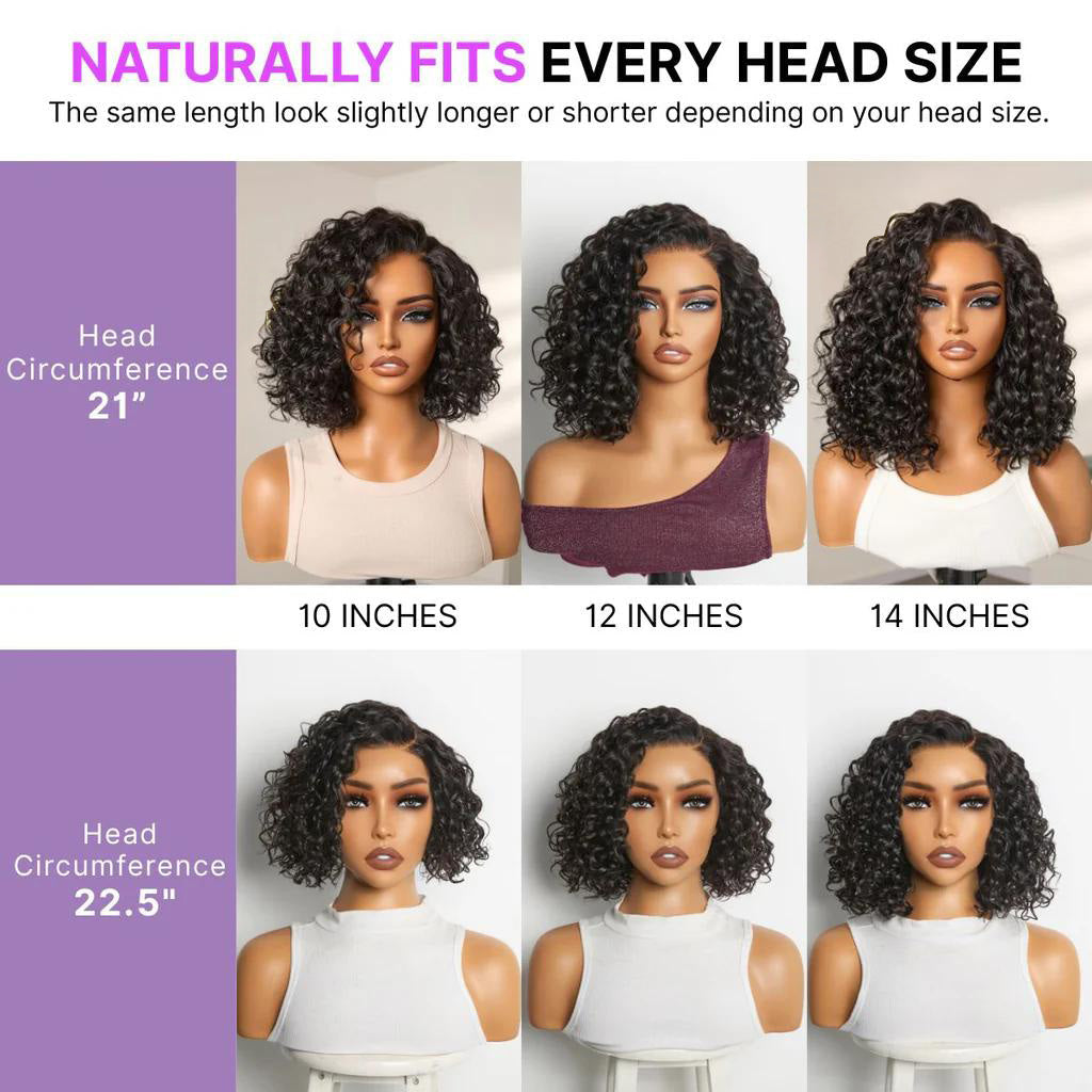 Ready-to-Wear Glueless Curly Bob Wig | Natural & Secure for Daily Wear