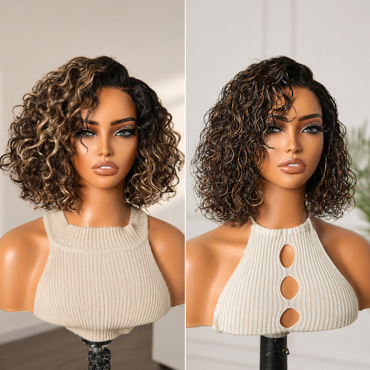 Ready-to-Wear Glueless Curly Bob Wig | Natural & Secure for Daily Wear