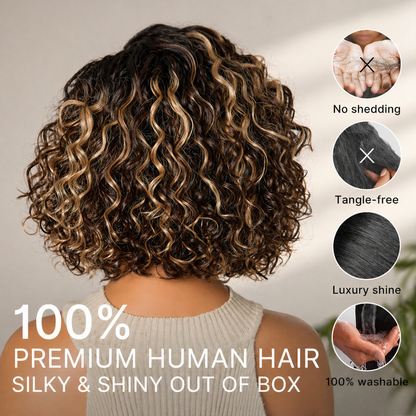 Ready-to-Wear Glueless Curly Bob Wig | Natural & Secure for Daily Wear